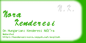 nora kenderesi business card